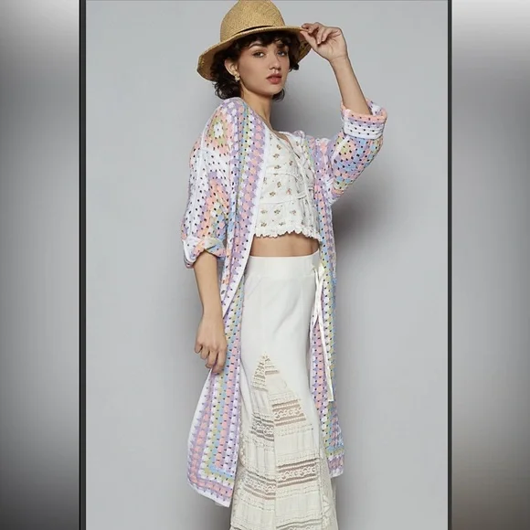 POL Multicolor Crochet Cardigan - Picture 3 of 4